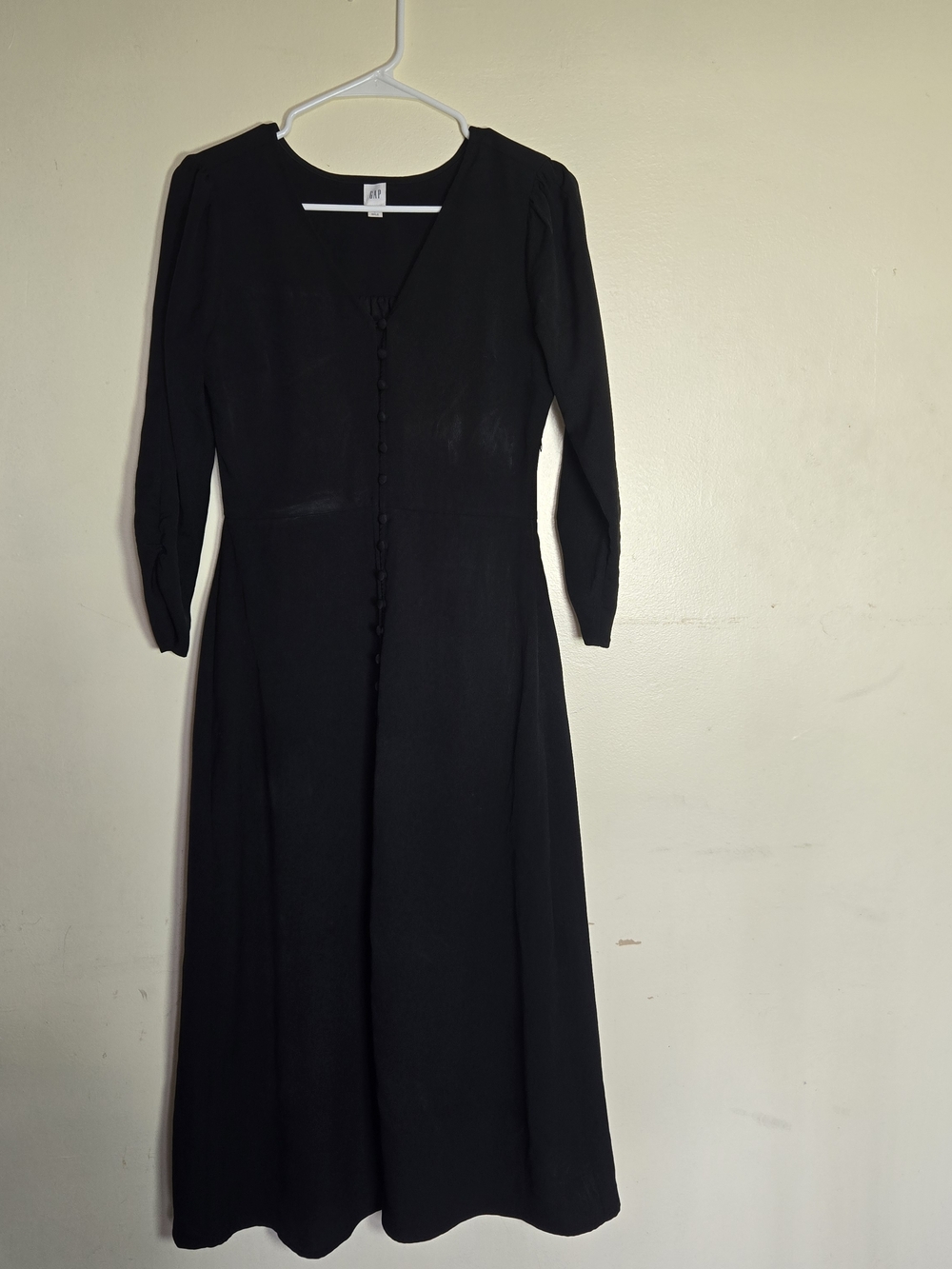 GAP Black Button-Front Maxi Dress